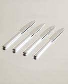 LOT DE 4 COUTEAUX ACIER BRILLANT