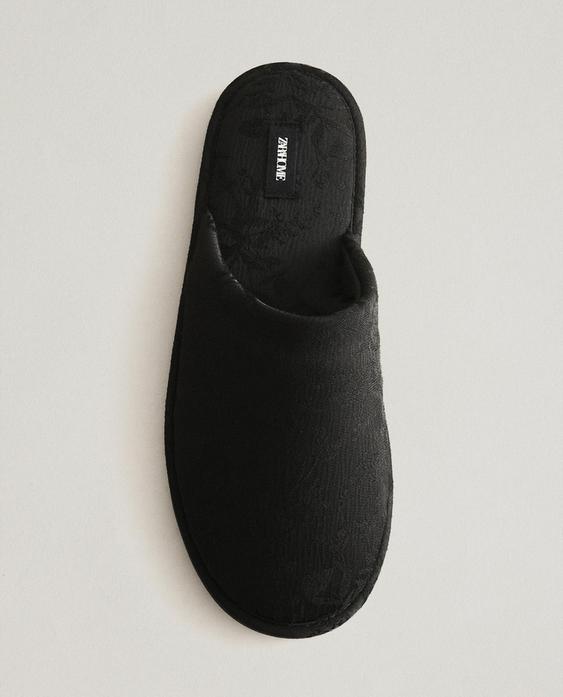 JACQUARD MULE SLIPPERS