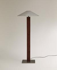 METALEN EN HOUTEN VLOERLAMP