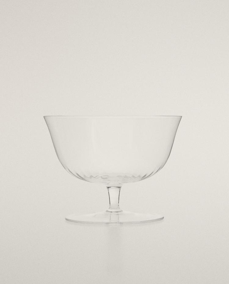 GLASS ICE-CREAM CUP WITH LINES