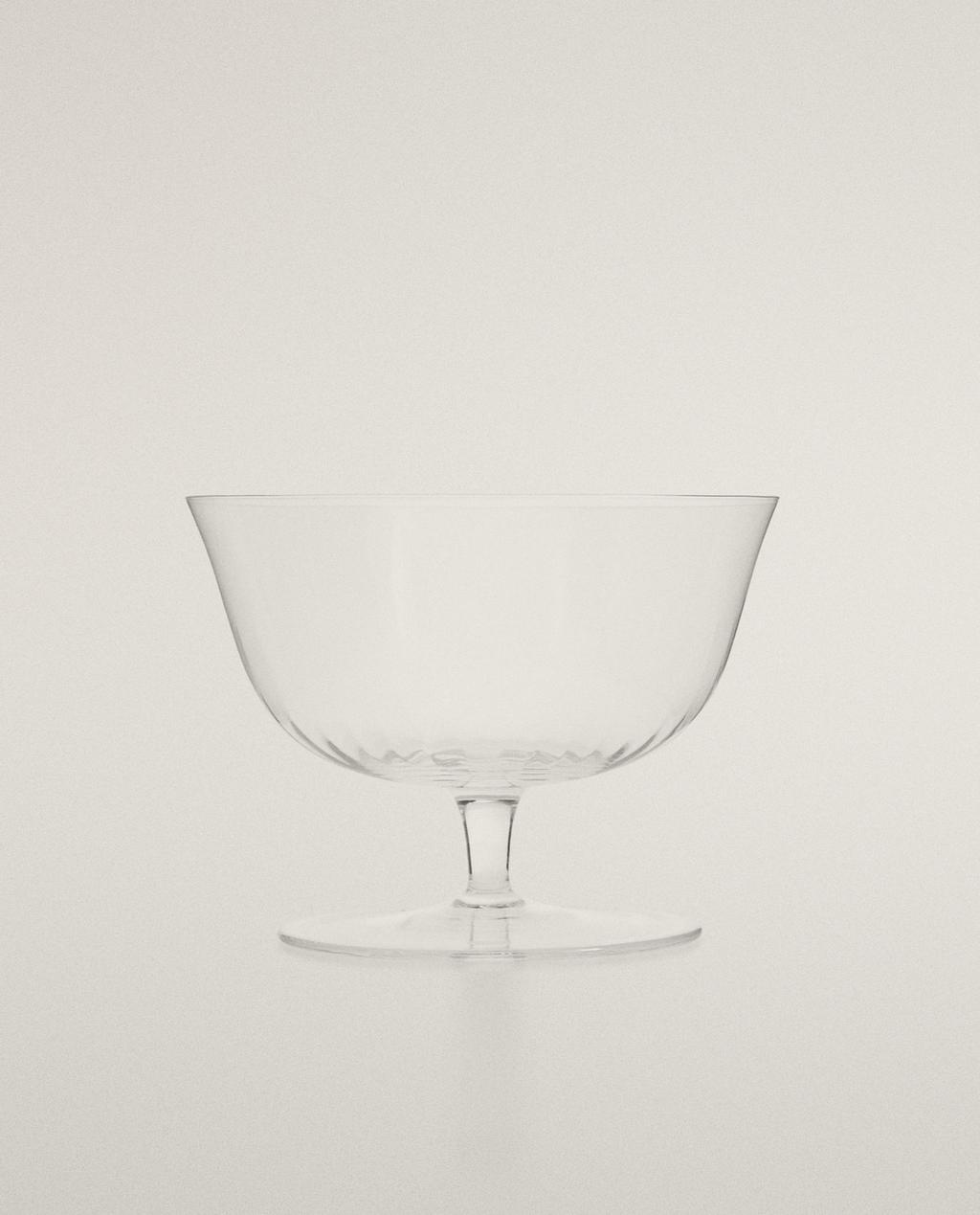 GLASS ICE-CREAM CUP WITH LINES