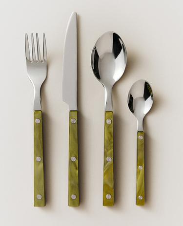 SET CUBIERTOS 4 PIEZAS MANGO ACRÍLICO