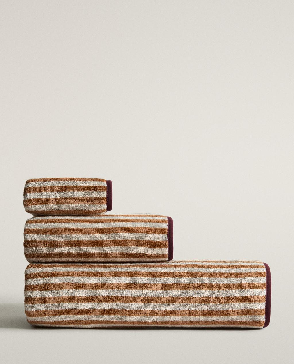 COTTON STRIPED BATH TOWEL