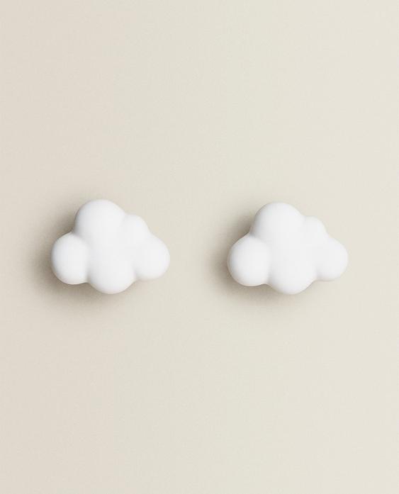 LOT BOUTONS MEUBLE ENFANTS NUAGE (LOT DE 2)