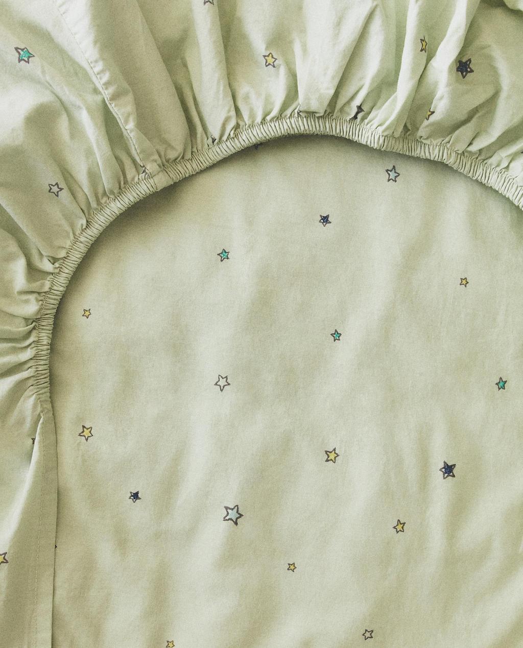KIDS' STARS COTTON FITTED SHEET