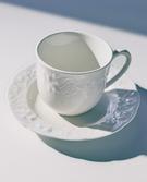 TAZA DE CAFÉ CON PLATO PORCELANA UVAS