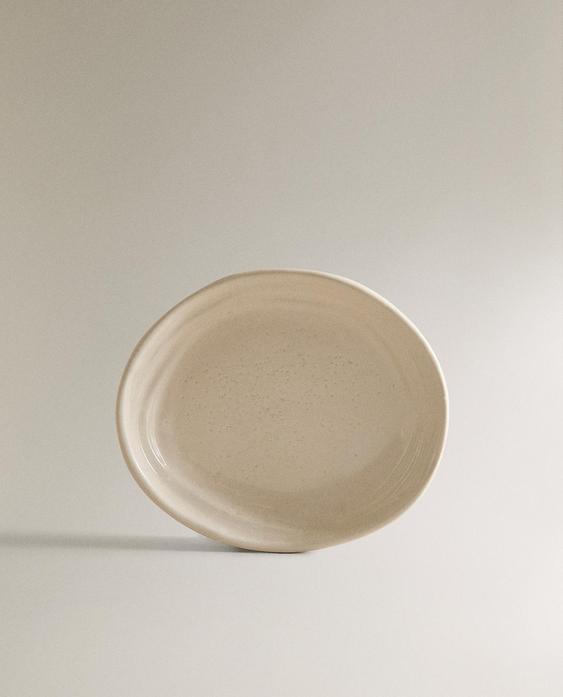 TEXTURED CERAMIC BATHROOM SOAP DISH