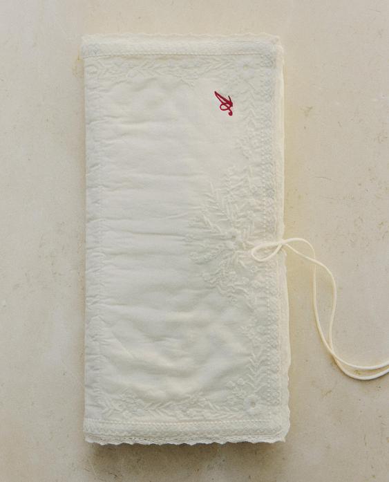 EMBROIDERED COTTON LINGERIE BAG