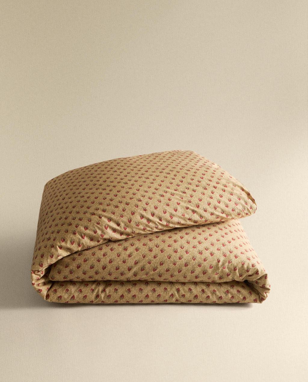 STRAWBERRY PERCALE DUVET COVER | KATHARINE POLE