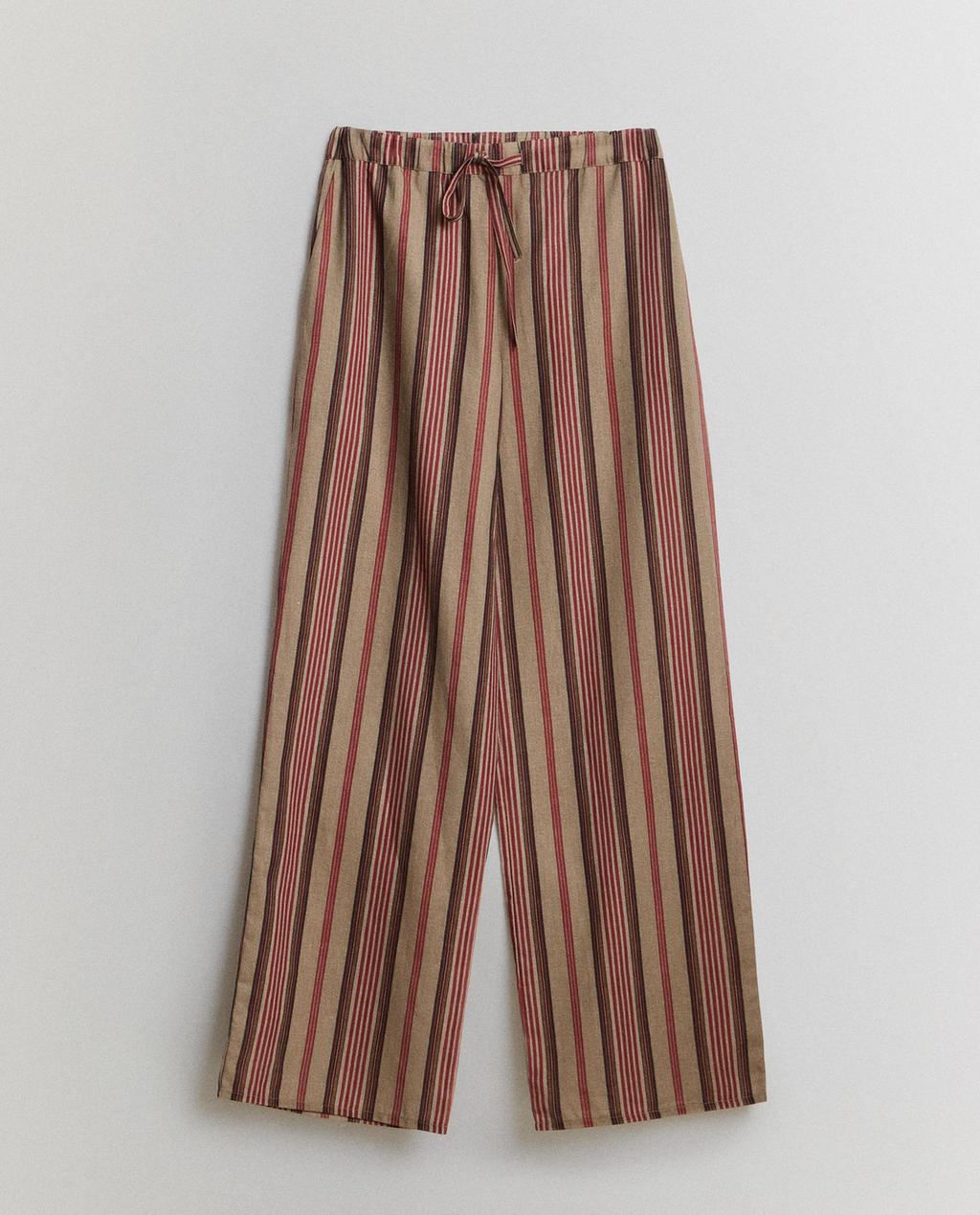 BAUMWOLL-LEINEN-HOSE MIT STREIFEN | KATHARINE POLE