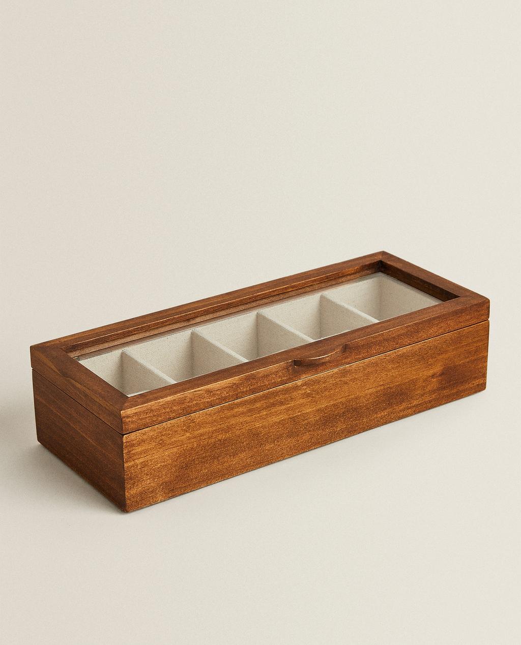 WOODEN AND LINEN WATCH BOX
