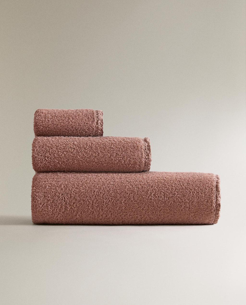 SERVIETTE DE BAIN BORDURE CROCHET