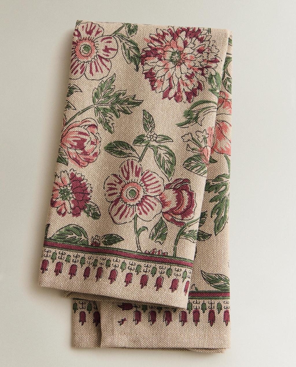 PACK SERVILLETAS ESTAMPADO FLORES (JUEGO DE 2)