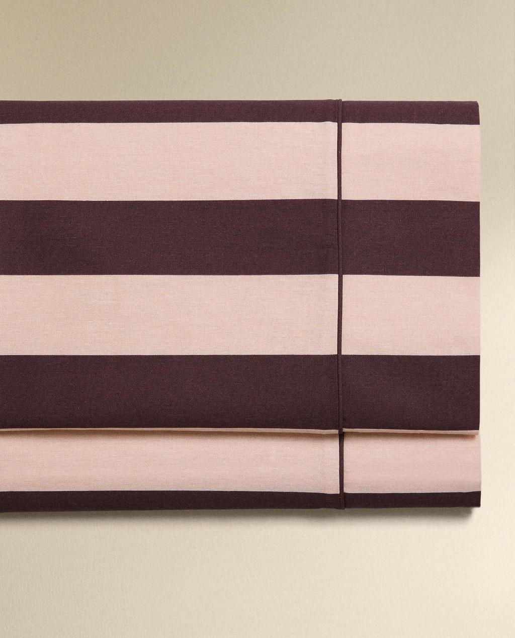 FADED STRIPED COTTON FLAT SHEET