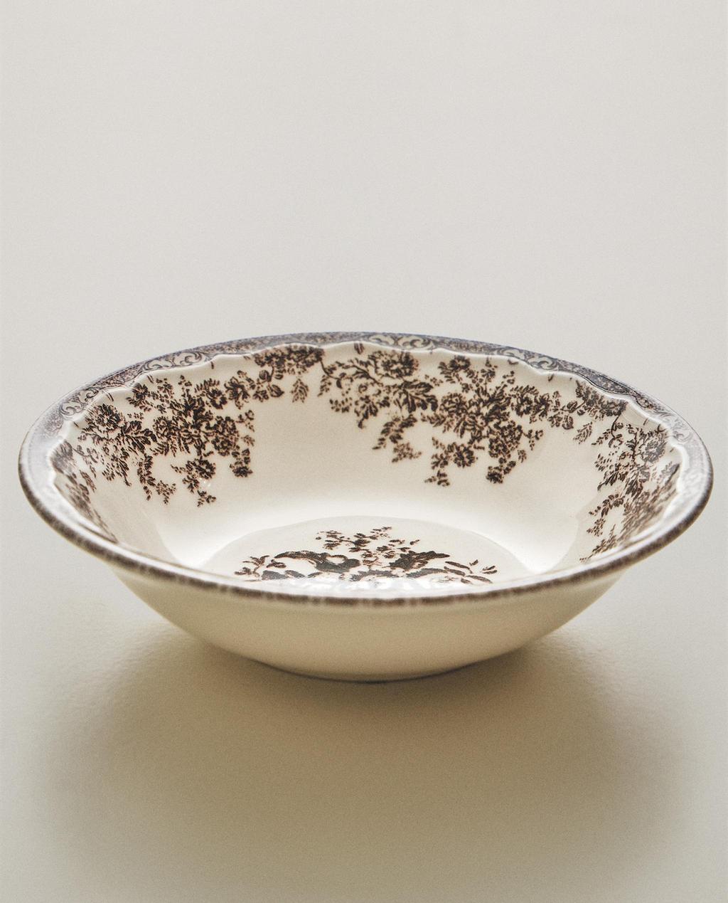 FLORAL EARTHENWARE BOWL