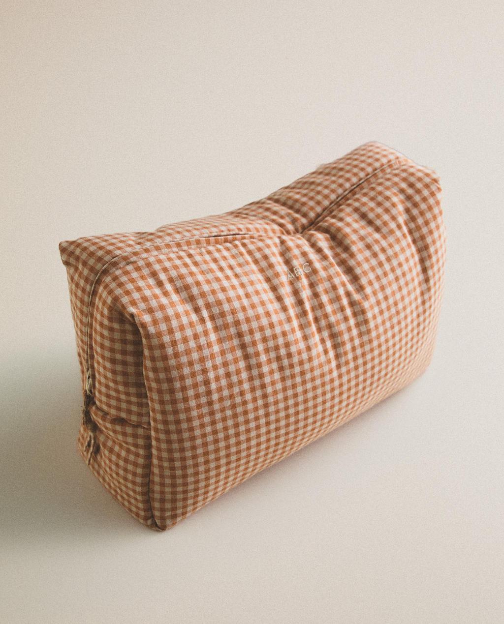 GINGHAM COTTON BABY WASH BAG