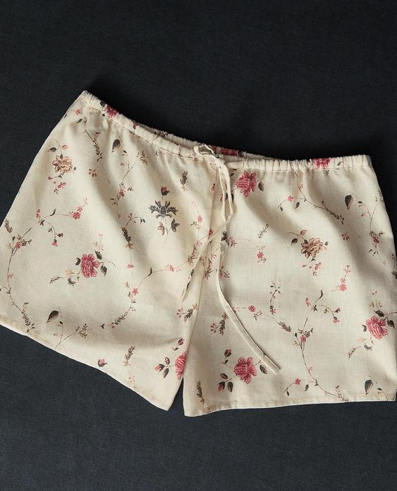 FLORAL COTTON AND LINEN SHORTS | KATHARINE POLE