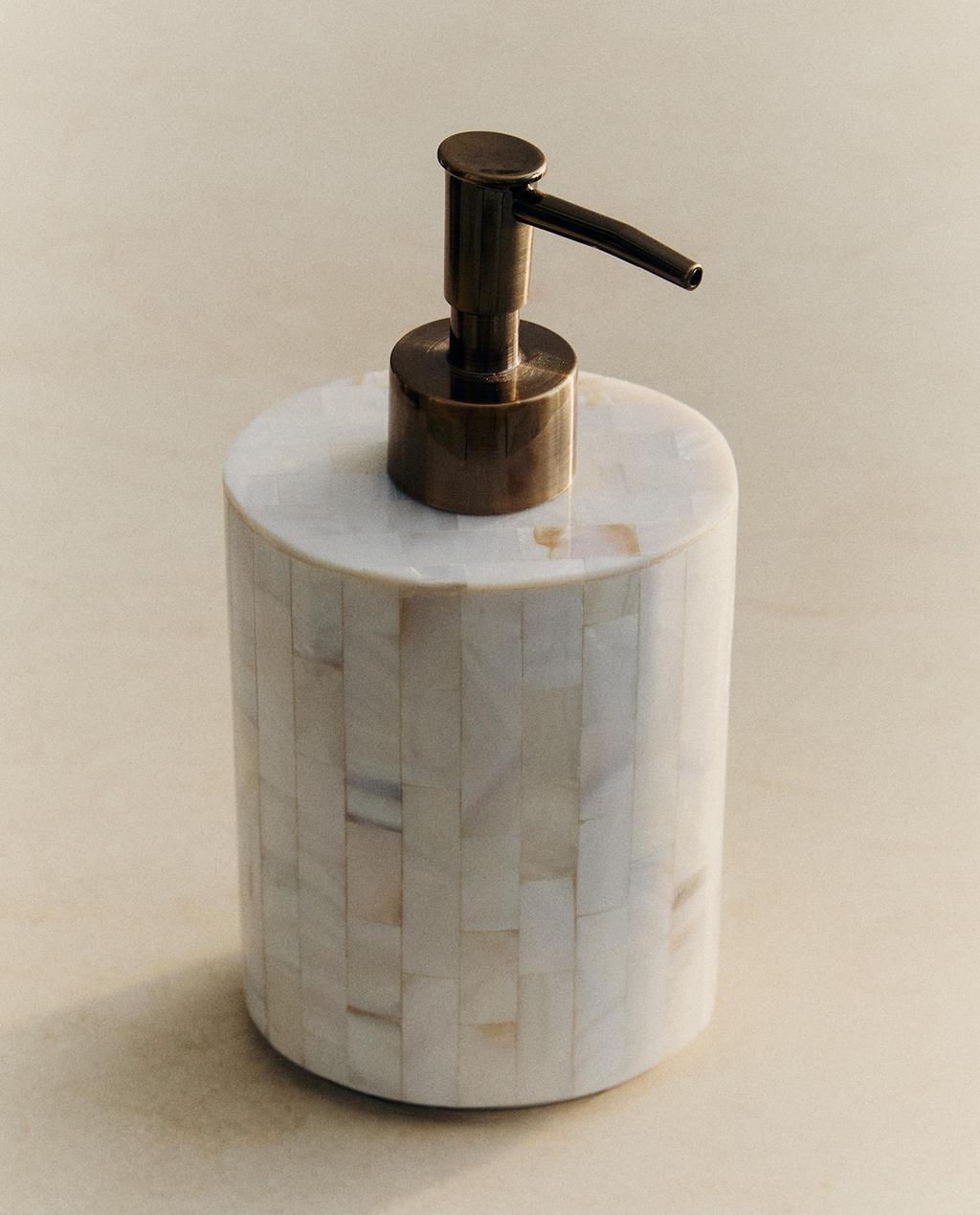 MOTHER-OF-PEARL SOAP DISPENSER