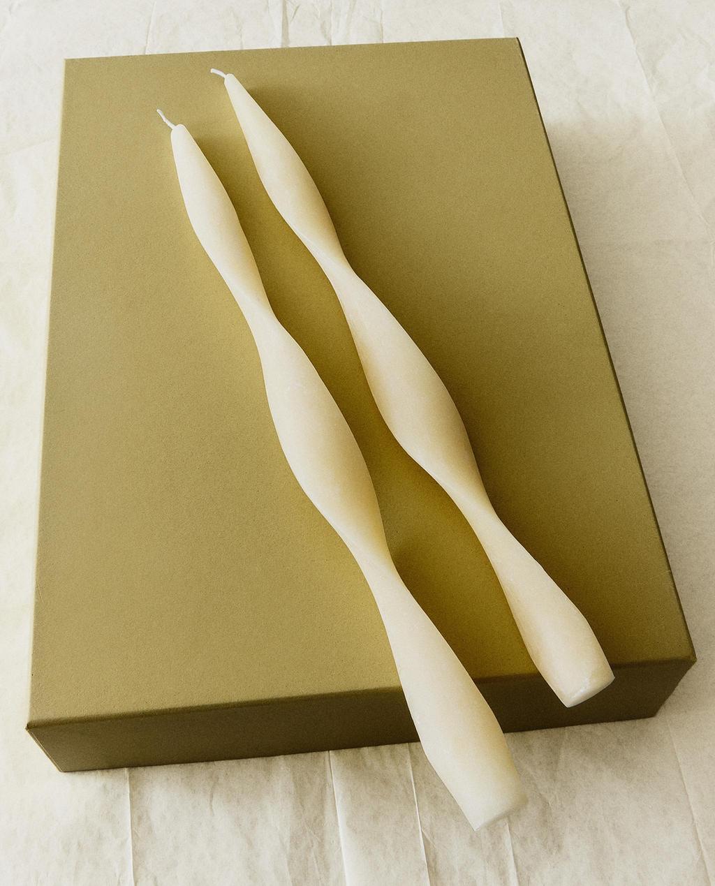 PACK DE 2 BOUGIES DÉCORATIVES TORSADÉES