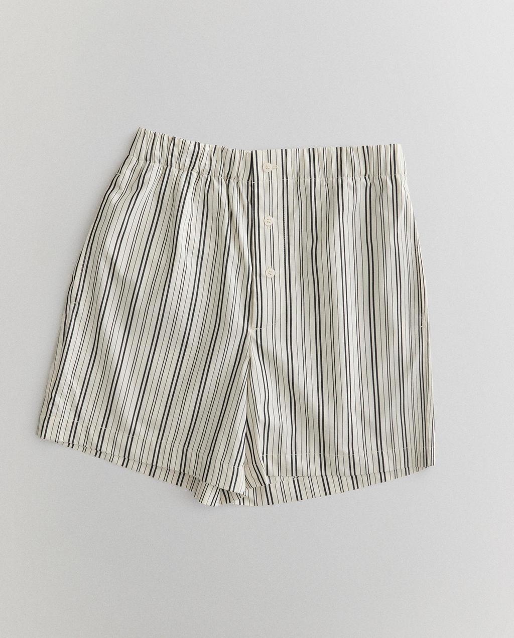 STRIPED COTTON SHORTS