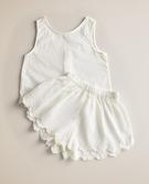 CHILDREN'S EMBROIDERED COTTON TOP AND SHORTS SET