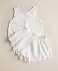CHILDREN'S EMBROIDERED COTTON TOP AND SHORTS SET
