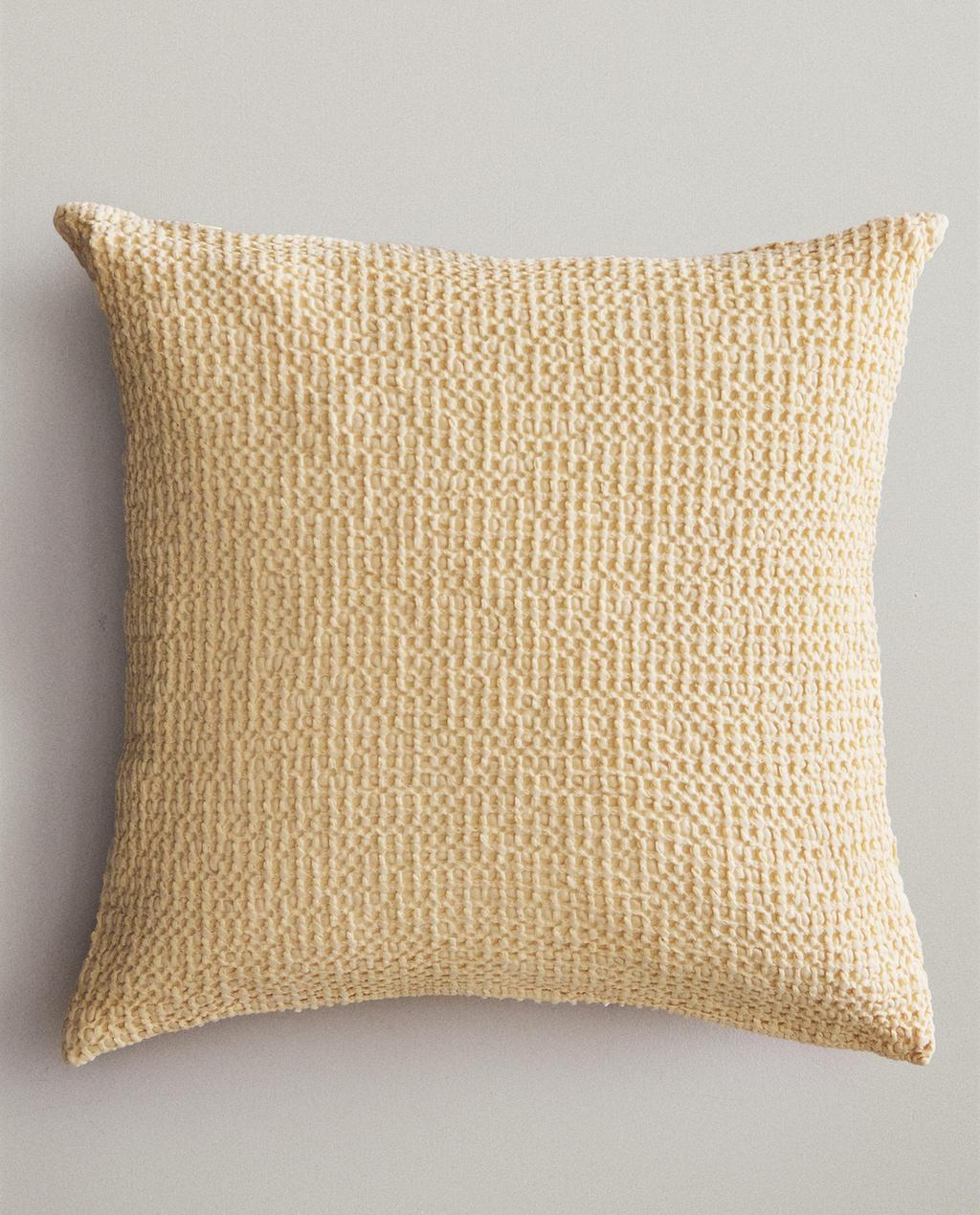 WAFFLE-KNIT CUSHION COVER