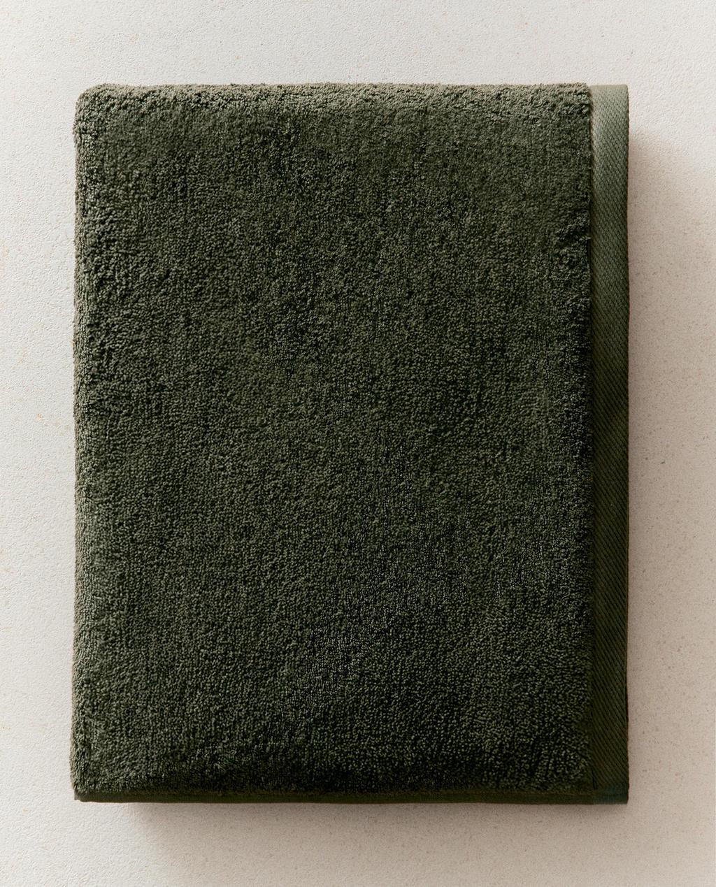 SERVIETTE DE BAIN COTON ÉPONGE UNIE (500 G/M²)