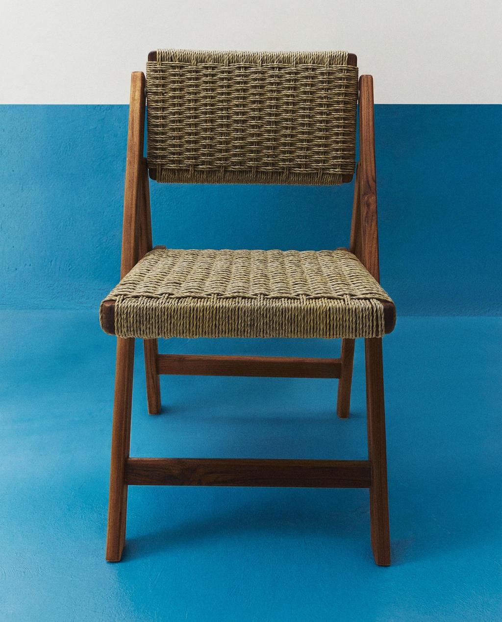 CADEIRA DOBRÁBEL EXTERIOR TECA TRENZADA