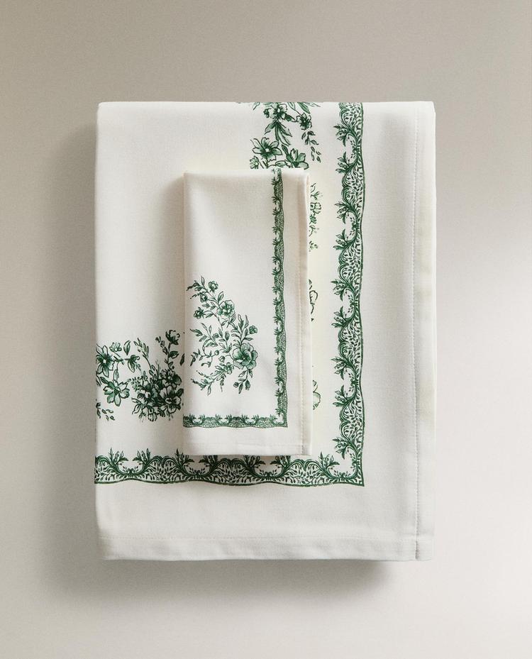 FLORAL SATIN TABLECLOTH