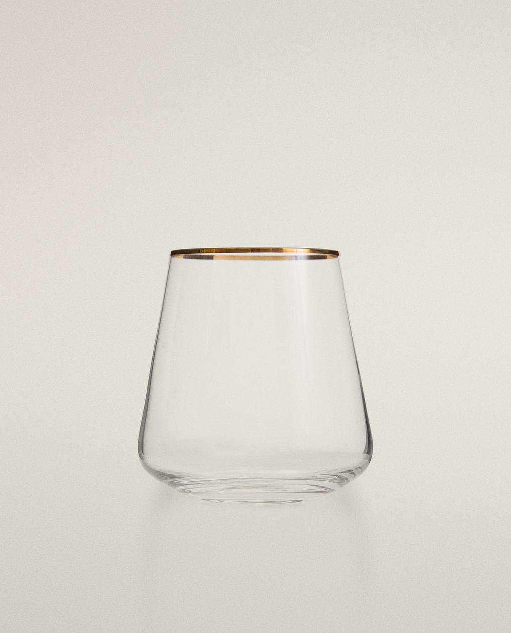 كوب BOHEMIA CRYSTAL بحافة ذهبية