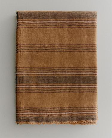 STRIPED LINEN THROW