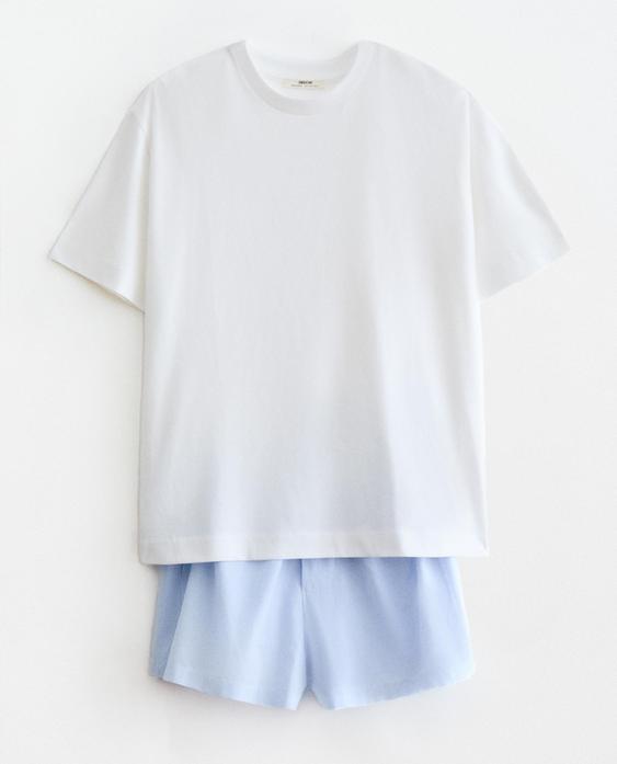 SET MAGLIETTA E PANTALONCINI A QUADRI