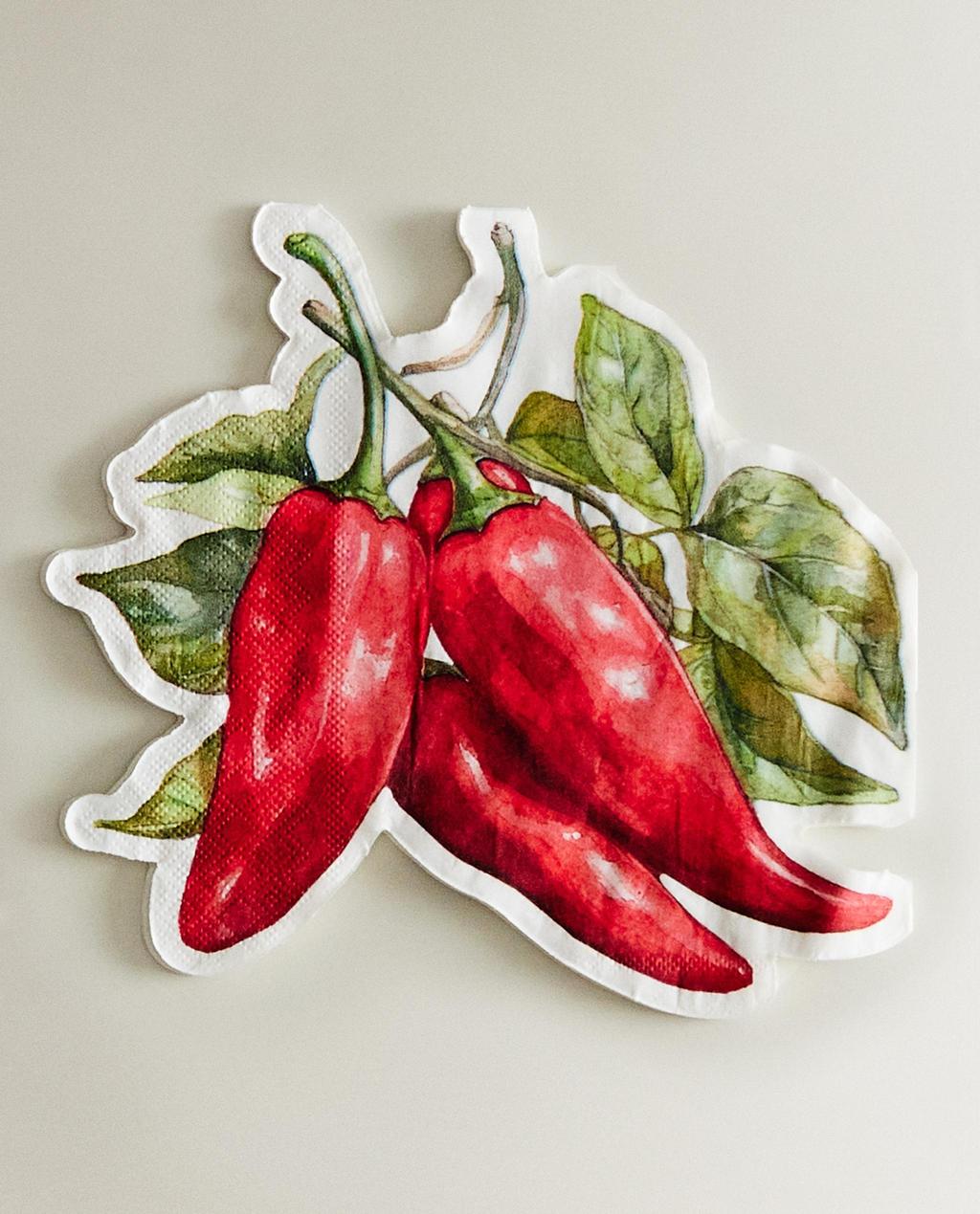 CHILI-KUVIOLLISTEN PAPERISERVETTIEN PAKKAUS (20 KPL)