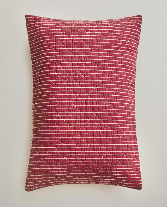 FLORAL AND STRIPED CUSHION COVER | KATHARINE POLE