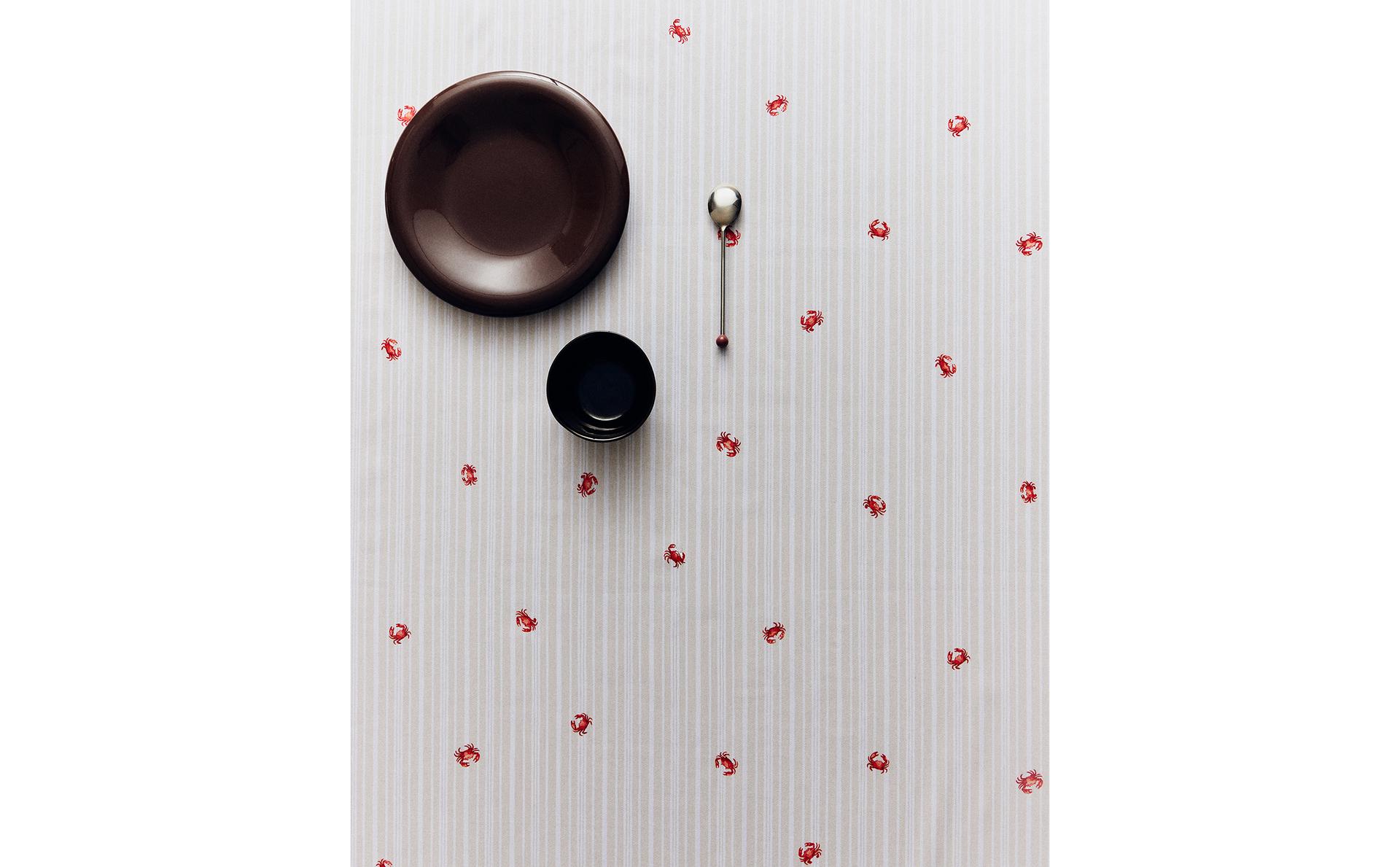 NAPPE COTON ENDUIT MOTIF CRABES
