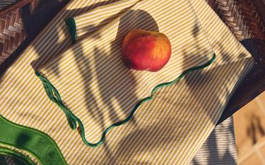 NAPPE ET SERVIETTES DE TABLE COTON ONDULATIONS