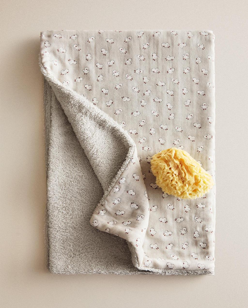 SERVIETTE DE BAIN BÉBÉ GAZE POUSSIN
