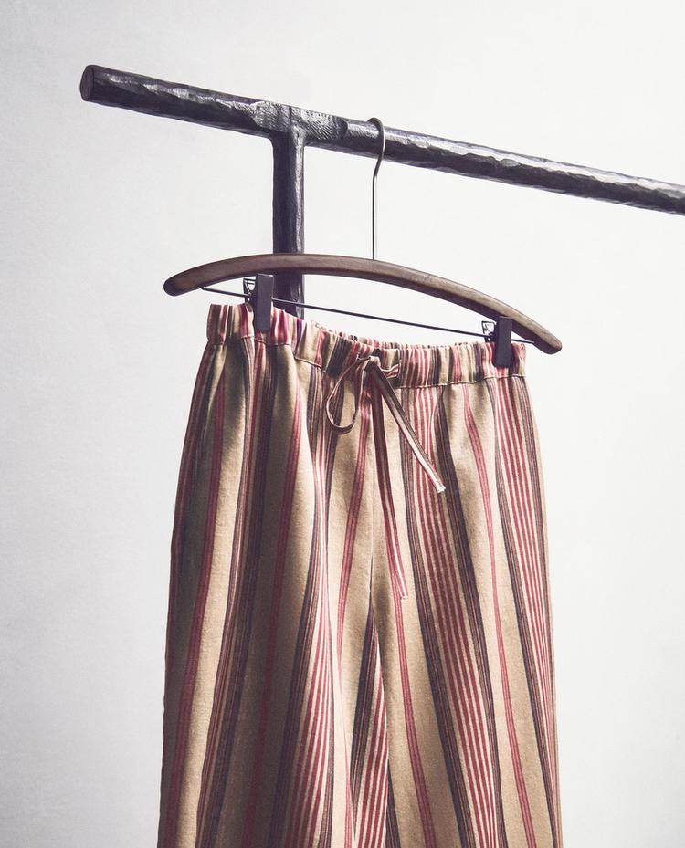 STRIPED COTTON AND LINEN TROUSERS | KATHARINE POLE