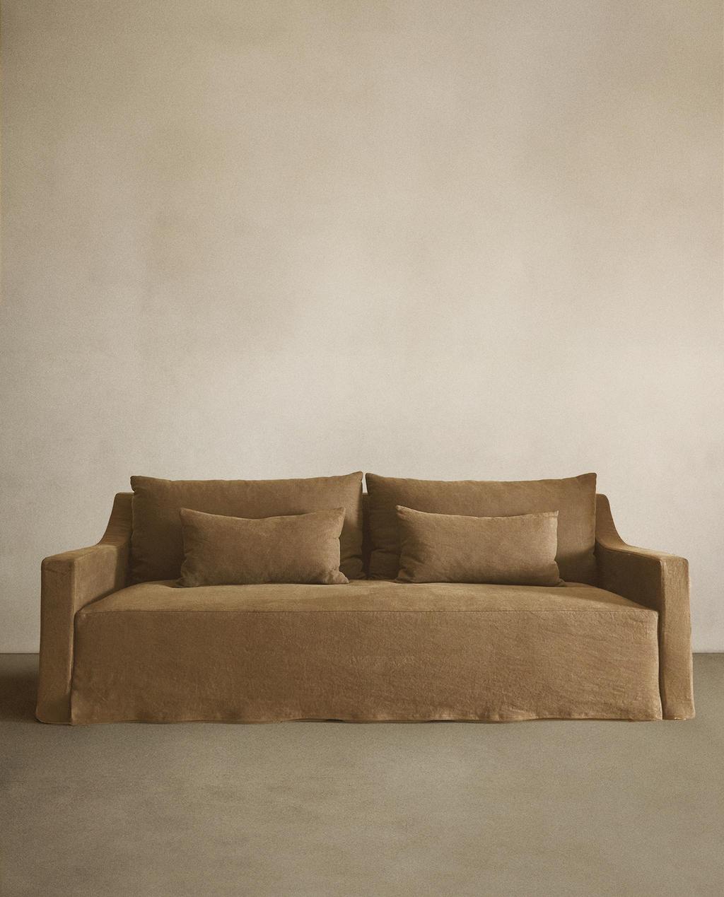 SOFA WITH REMOVABLE WASHED LINEN COVER