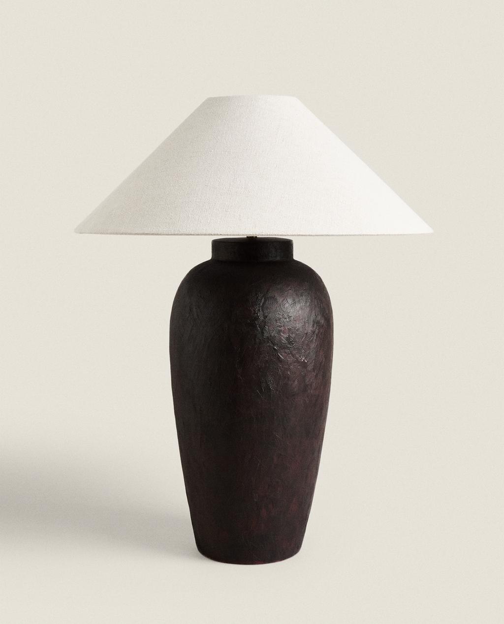 LAMPE DE TABLE CÉRAMIQUE ET LIN
