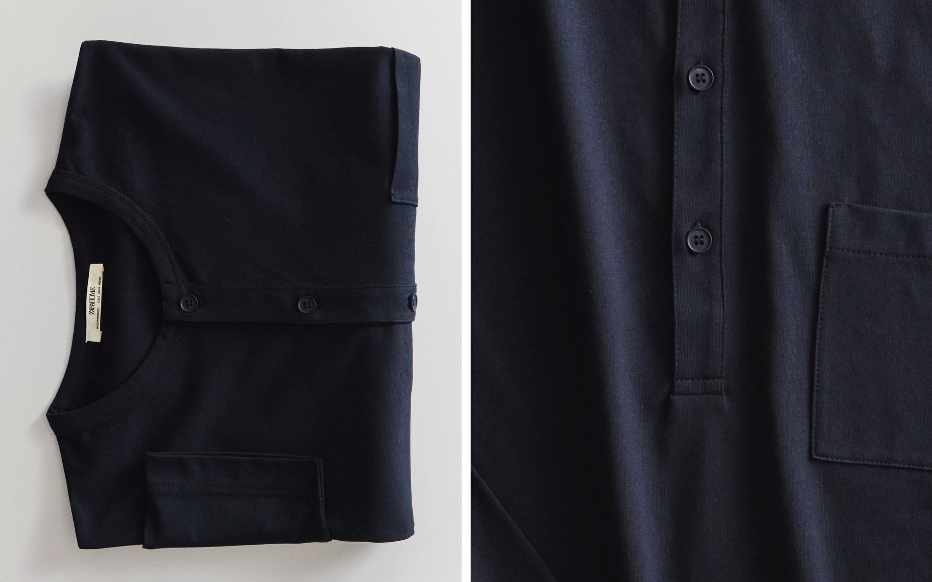 COTTON LONG SLEEVE POCKET T-SHIRT