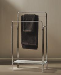 STEEL AND GLASS TOWEL RACK