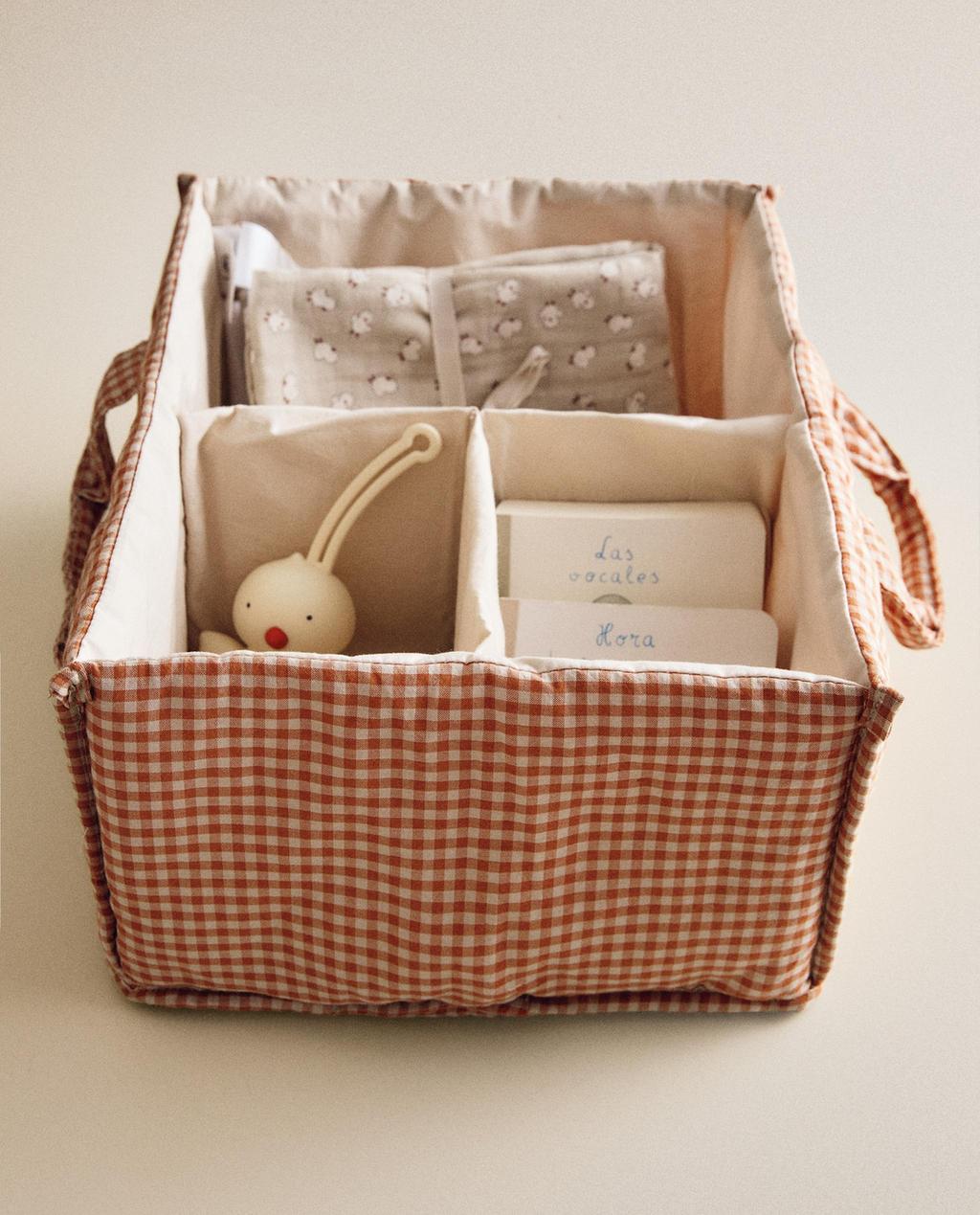 GINGHAM COTTON BABY ORGANISER