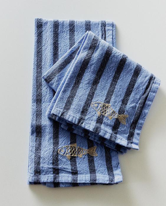 PACK OF STRIPED FISH TEA TOWEL (PACK OF 2)