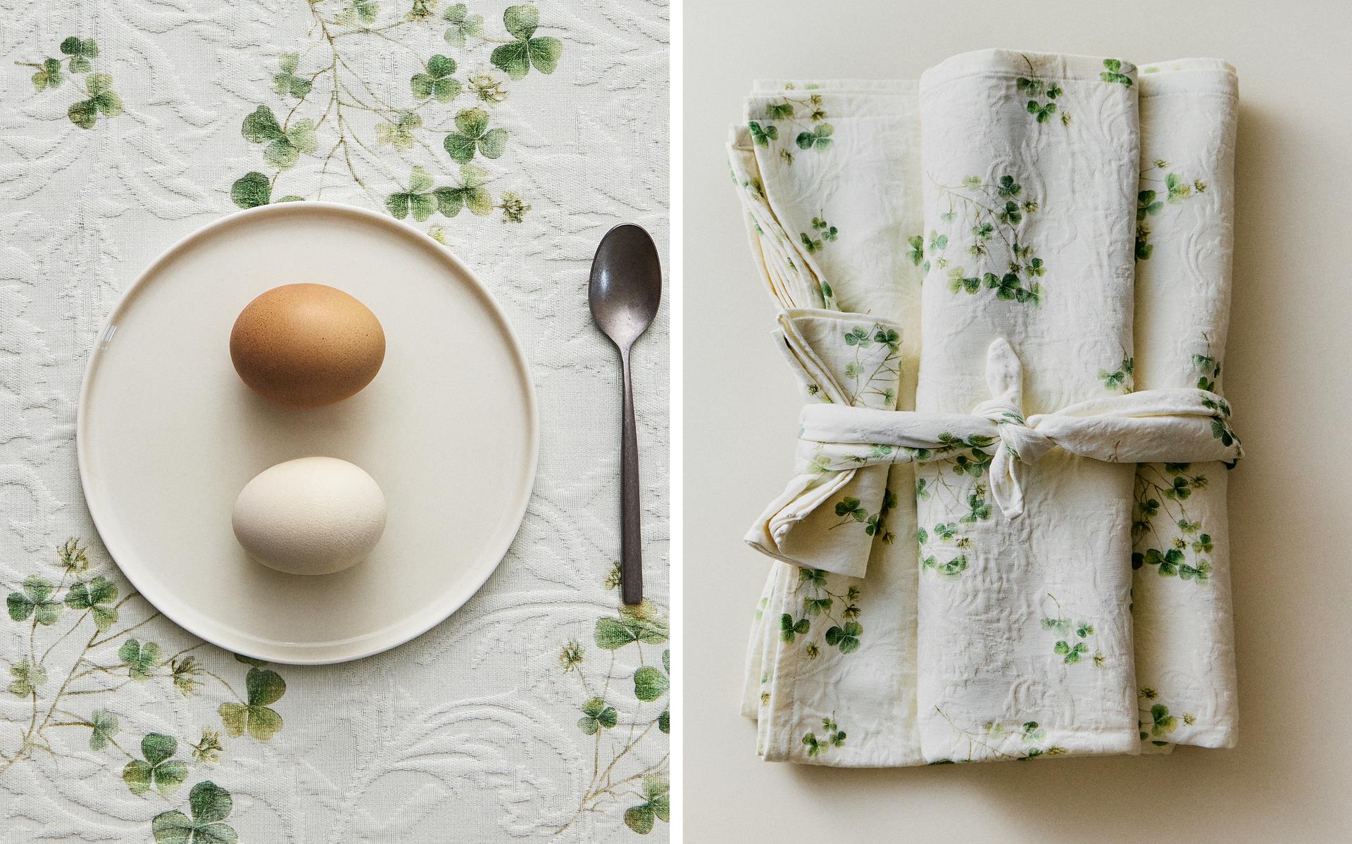 CLOVER PRINT JACQUARD TABLECLOTH