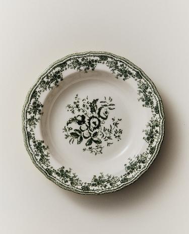FLORAL EARTHENWARE SOUP PLATE