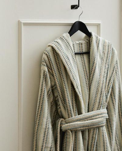 STRIPED HOODED BATHROBE