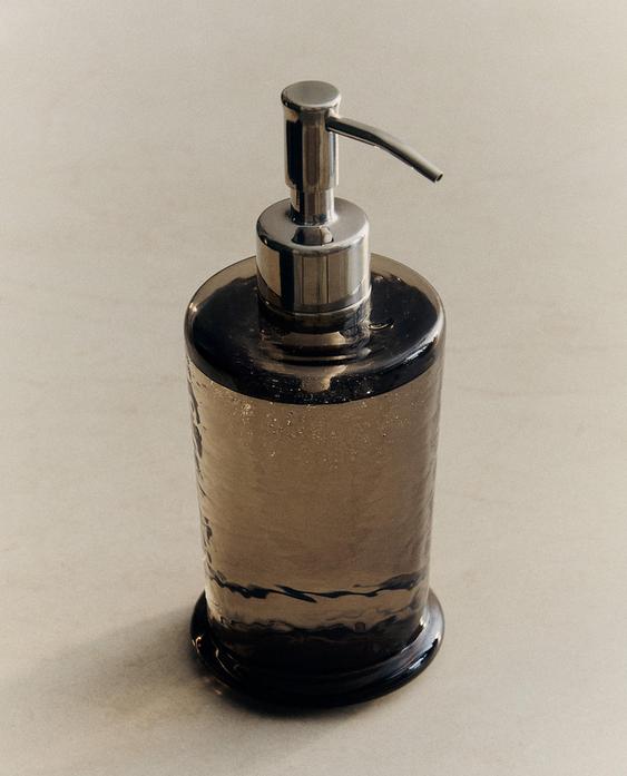 DISPENSADOR SABONETE LÍQUIDO VIDRO TEXTURA FUMADA