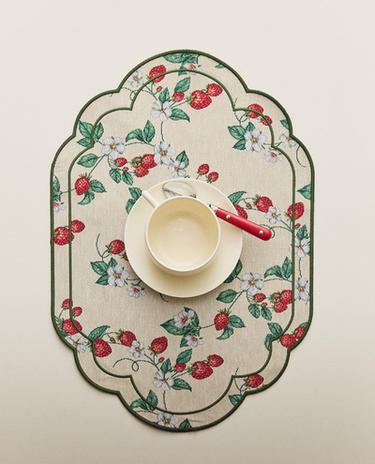 MANTEL INDIVIDUAL JACQUARD FRESAS